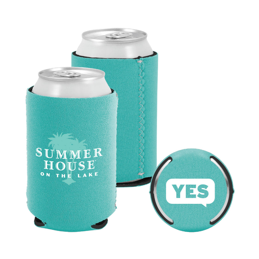 Summer House Beer Koozie Seafoam