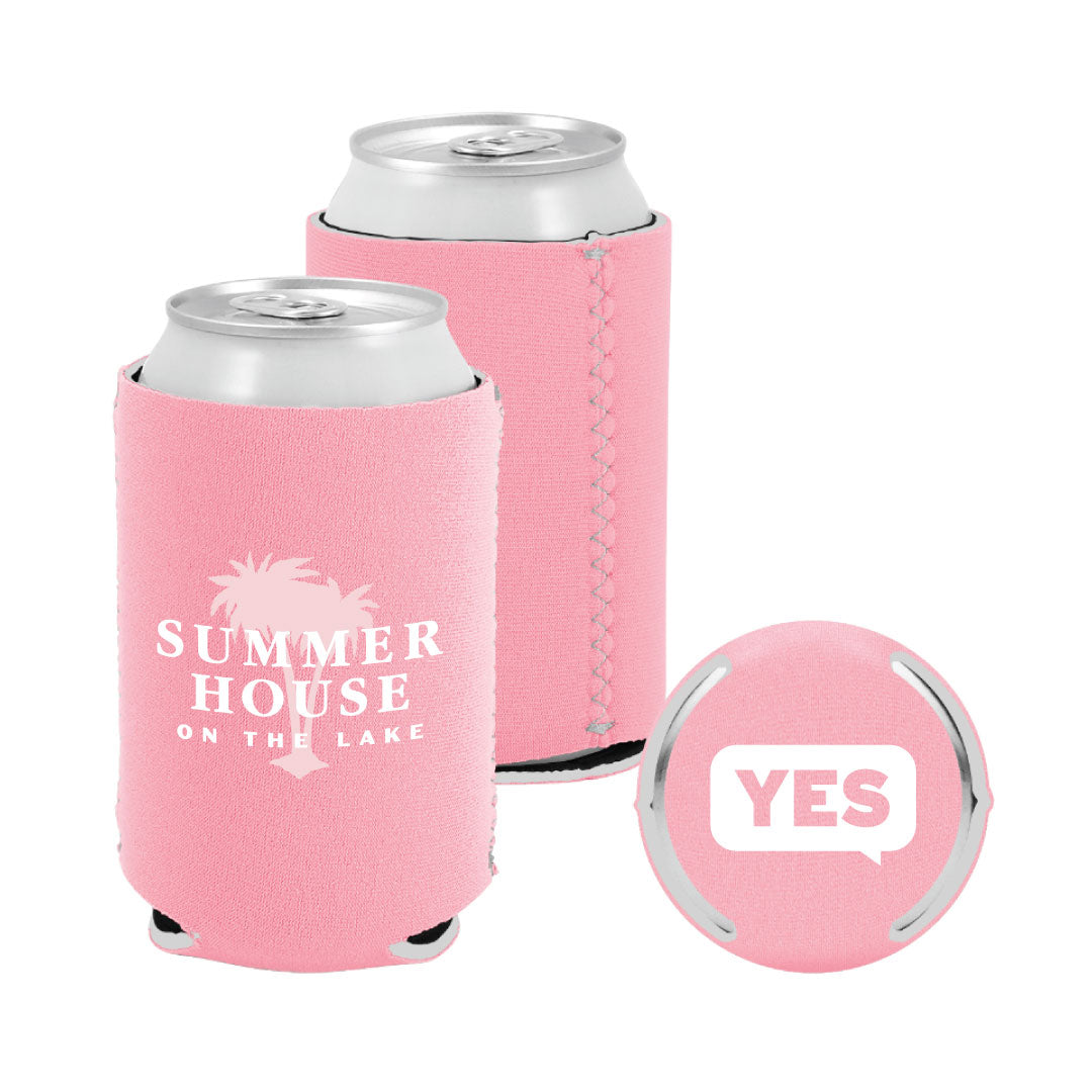 Summer House Beer Koozie Pink